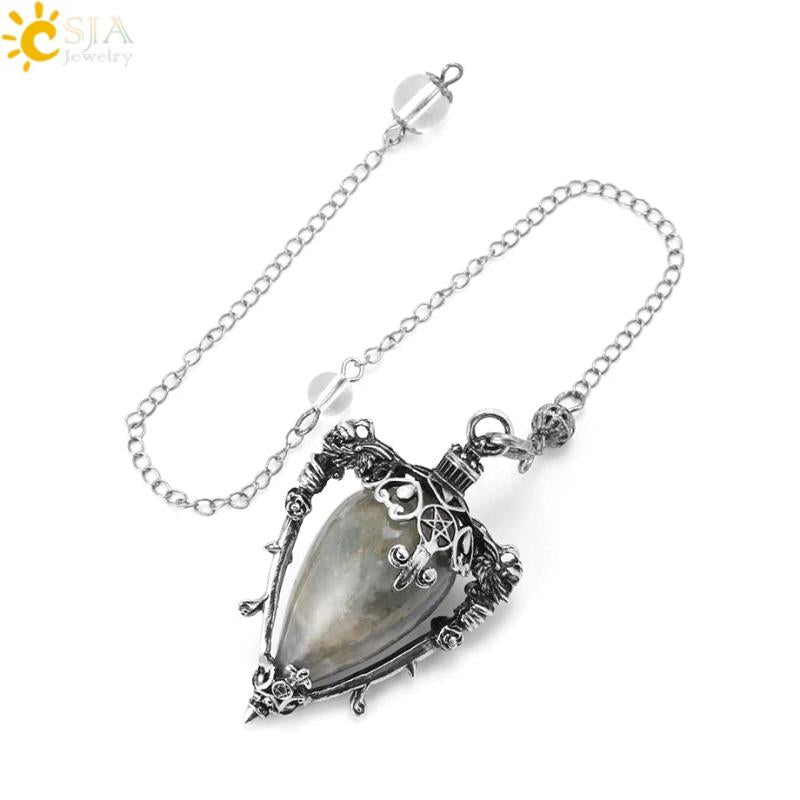 Pink Quartz Crystal Pendulum for Divination Dowsing Reiki