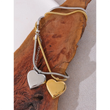 Stainless Steel Heart Pendant Necklace Platinum High Neck Jewelry Gift