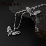 Butterfly Skull Metal Pendant Necklace Harajuku Punk Gothic Choker V020