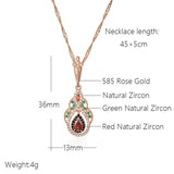 Kinel 585 Rose Crystal Flower Pendant Necklace Vintage Jewelry