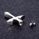 Angel Wings Cross Memorial Necklace Stainless Steel Urn Pendant
