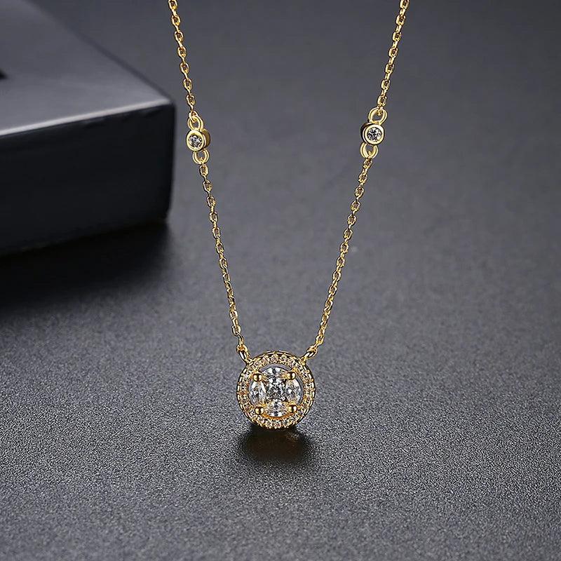 CZ Drop Pendant Necklace Bridal Wedding Jewelry