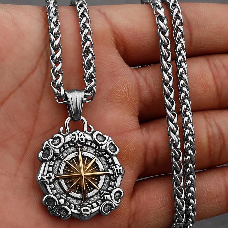 Xinghai Compass Street Hip-hop Pendant Necklace