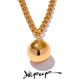 25mm Stainless Steel Round Bead Ball Pendant Necklace