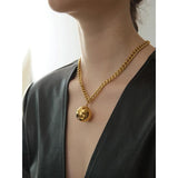 25mm Stainless Steel Round Bead Ball Pendant Necklace