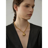 25mm Stainless Steel Round Bead Ball Pendant Necklace