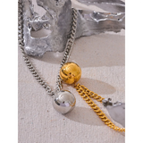 25mm Stainless Steel Round Bead Ball Pendant Necklace