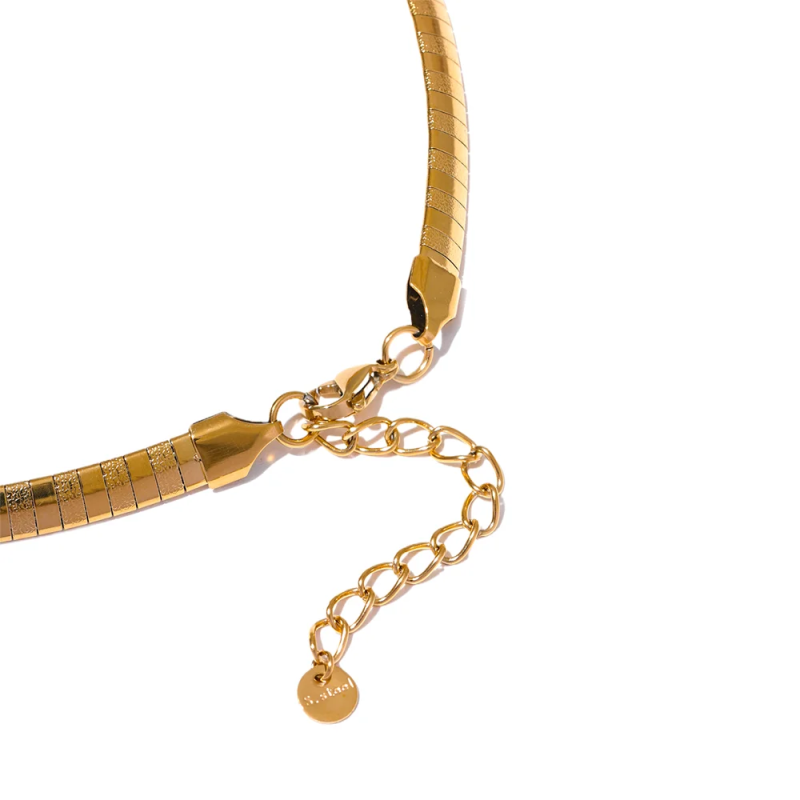 316L Stainless Steel Chain Collar Necklace 18K PVD Plated Waterproof