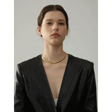 316L Stainless Steel Chain Collar Necklace 18K PVD Plated Waterproof