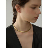 316L Stainless Steel Chain Collar Necklace 18K PVD Plated Waterproof