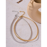 316L Stainless Steel Chain Collar Necklace 18K PVD Plated Waterproof