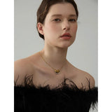 Stainless Steel Sweet Heart Pendant Collar Necklace
