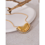 Stainless Steel Sweet Heart Pendant Collar Necklace