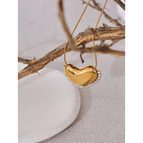 Stainless Steel Sweet Heart Pendant Collar Necklace
