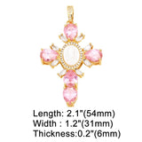 Crystal Virgin Mary Cross Pendant Necklace Jewelry Making Supplies
