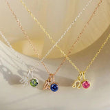 Stainless Steel Women Birthstone Constellation Pendant Necklace DIY Jewelry