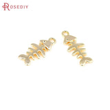 6PCS Fish Bone Charms Pendants for Jewelry Making