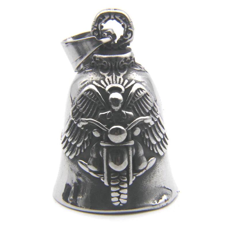 Motorcycle Bell Pendant Steel Biker Style Necklace