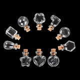 10pcs Mini Glass Bottles Pendants Necklace Wedding Jewelry Vials