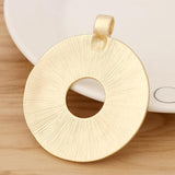 2 Pcs Matte Open Circle Charms Pendants for Necklace 64x55mm