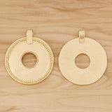 2 Pcs Matte Open Circle Charms Pendants for Necklace 64x55mm