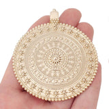 2 Pcs Matte Open Circle Charms Pendants for Necklace 64x55mm