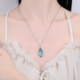 Aquamarine Pendant Necklace Zircon Wedding Party Jewellery WP7027