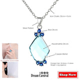 Aquamarine Pendant Necklace Zircon Wedding Party Jewellery WP7027