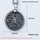 Men's Stainless-Steel Tree of Life VIKING Pendant Necklace