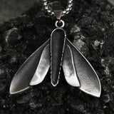Vintage Gothic Death Moth Necklace Punk Stainless Steel