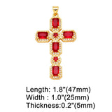 Multicolor Crystal Big Cross Pendant for Necklace Crucifix Jewelry