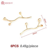 6PCS 18K Brass Flower Branch Charms Pendants for Diy Jewelry Making