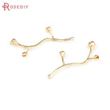 6PCS 18K Brass Flower Branch Charms Pendants for Diy Jewelry Making