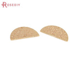 10PCS 18K Brass Half Round Shape Charms Pendants for Jewelry Making