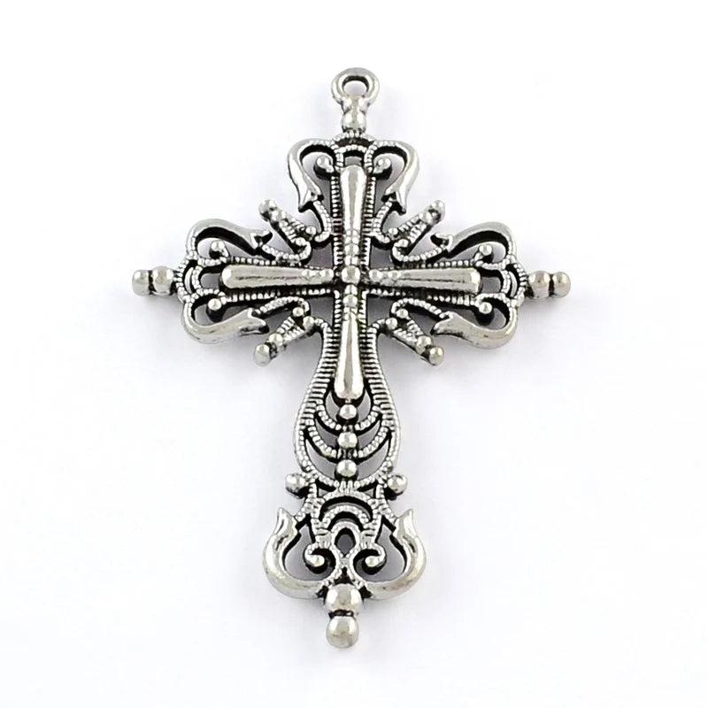 Alloy Rhinestone Big Cross Pendants for Jewelry Making