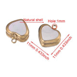 5pcs Heart Charms Pendants with Shell for DIY Jewelry Making