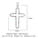 3pcs Copper CZ Cross Life Tree DIY Pendant Charms