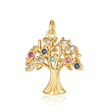 3pcs Copper CZ Cross Life Tree DIY Pendant Charms