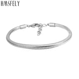316L Titanium Stainless Steel Snake Chain Bracelet for Women 17+4cm