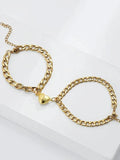 2Pcs/set Magnet Couple Bracelets Heart Attraction Bracelet Stainless Steel Charm