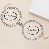 2Pcs/set Magnet Couple Bracelets Heart Attraction Bracelet Stainless Steel Charm