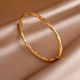 Stainless Steel Bamboo Charm Bracelet for Women