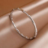 Stainless Steel Bamboo Charm Bracelet for Women