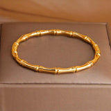 Stainless Steel Bamboo Charm Bracelet for Women