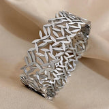 Chunky Charm Leaf Stainless Steel Bracelet Waterproof Jewelry