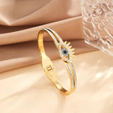Stainless Steel Devil Eye Charm Bangle