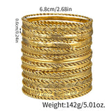 Gold-plated Vintage Bangle Bracelet For Women Multi-layer Charm Cuff