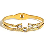 Mixed Shaped CZ Charm Steel Bangles for Women Wedding Jewelry