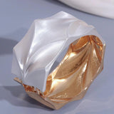 Silver Alloy Wide Cuff Bracelets for Women