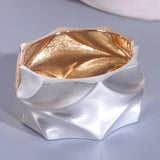 Silver Alloy Wide Cuff Bracelets for Women